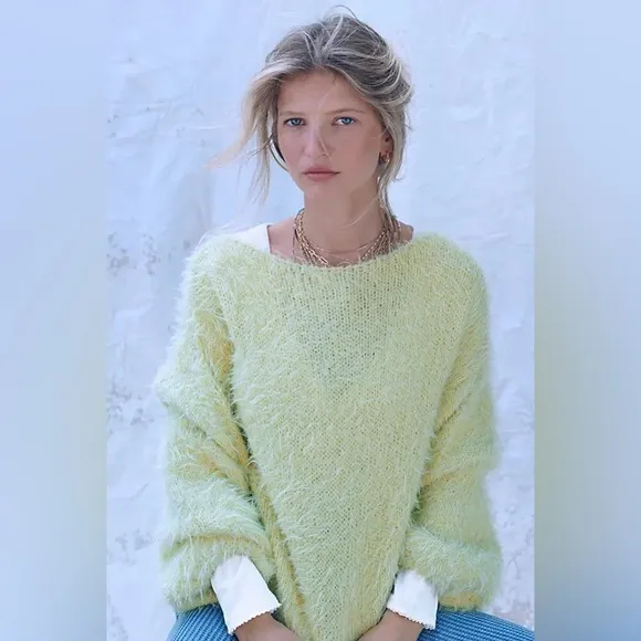 Free People Flurry Sweater - Limey Green