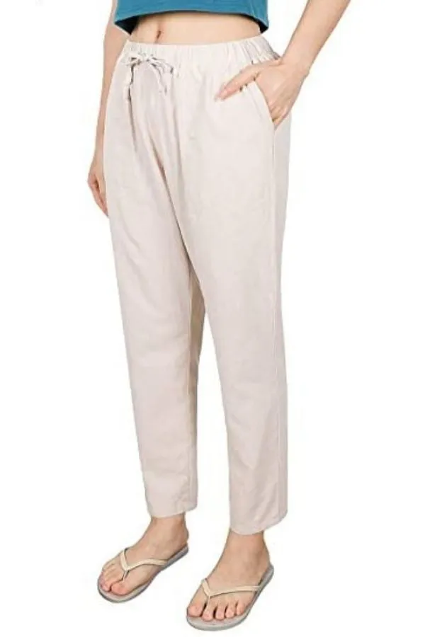 Front Tie Elastic Waist Pants