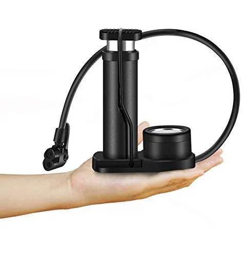 gs GREATERSCAP Portable Mini Bike Pump/Cycle Pump Foot Activated with Pressure Gauge Floor Bicycle Pump & Cycle Pump Bicycle Tire Pump for Road and Mountain Bikes Mat for Kitchen