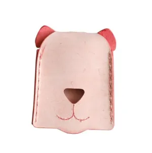 HANDMADE LEATHER CUTE Women Dog Keyring Key Holders CARD Holder PERSONALIZED MONOGRAMMED GIFT CUSTOM Wallet Card Holder keyring