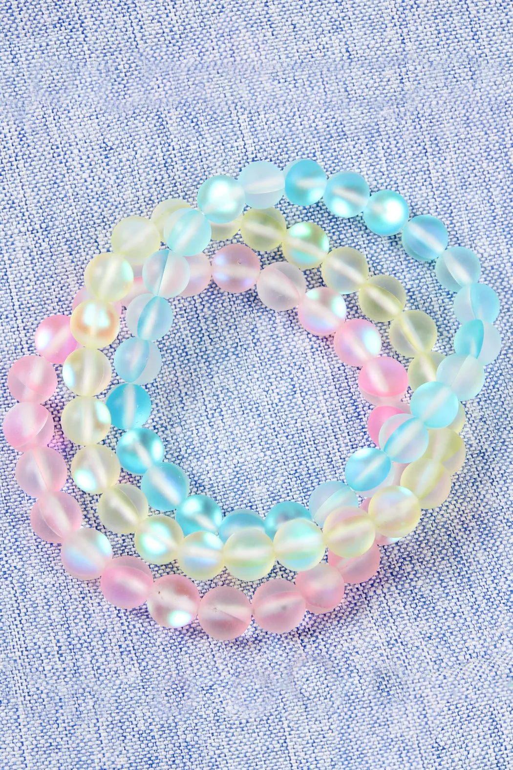 HDB2279 - CHIC COLORED MERMAID GLASS STRETCH BRACELET