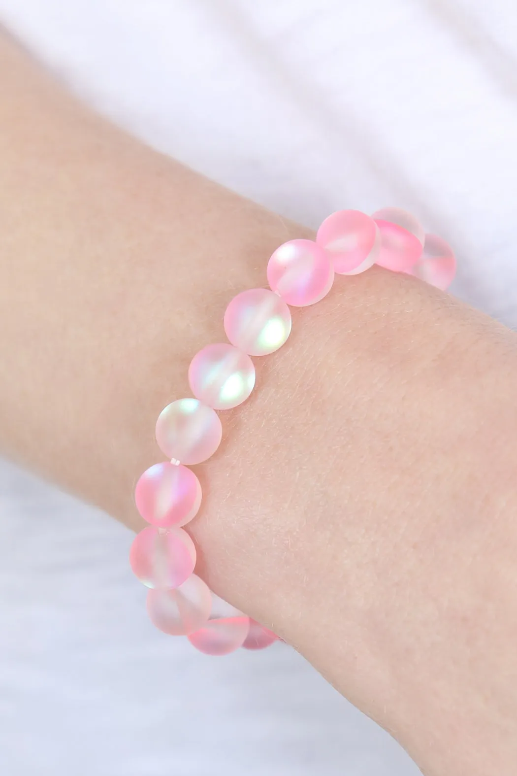 HDB2279 - CHIC COLORED MERMAID GLASS STRETCH BRACELET