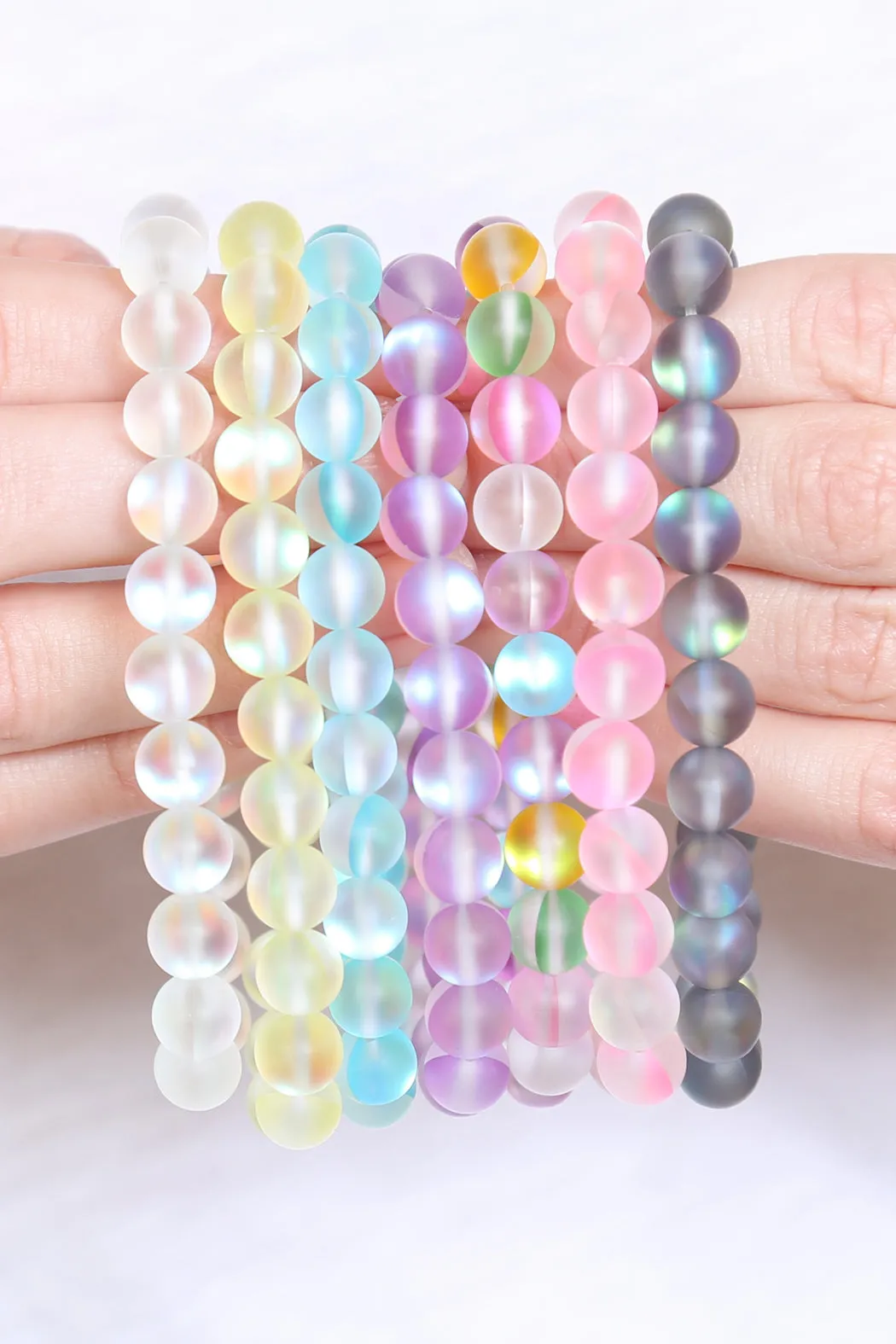 HDB2279 - CHIC COLORED MERMAID GLASS STRETCH BRACELET