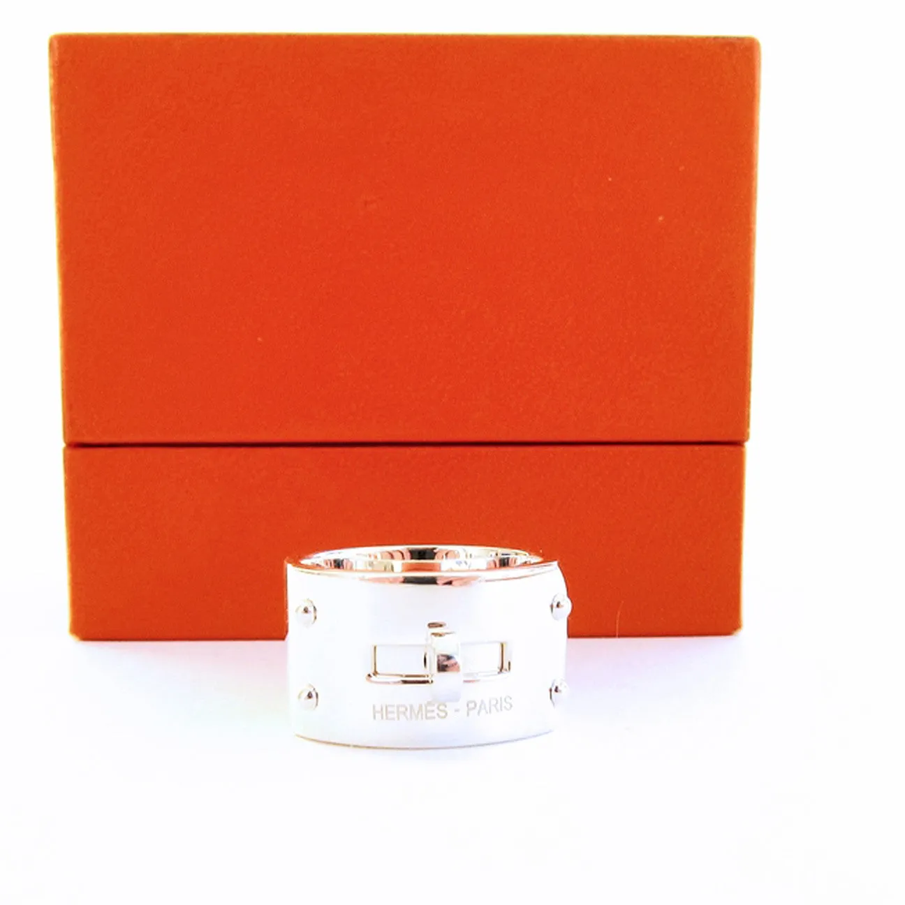 Hermes Ring Solid Silver Kelly Ring GM 54 or 7 Chic