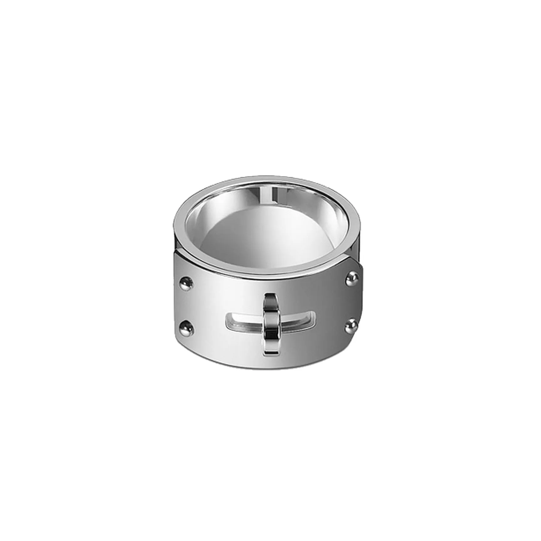 Hermes Ring Solid Silver Kelly Ring GM 54 or 7 Chic