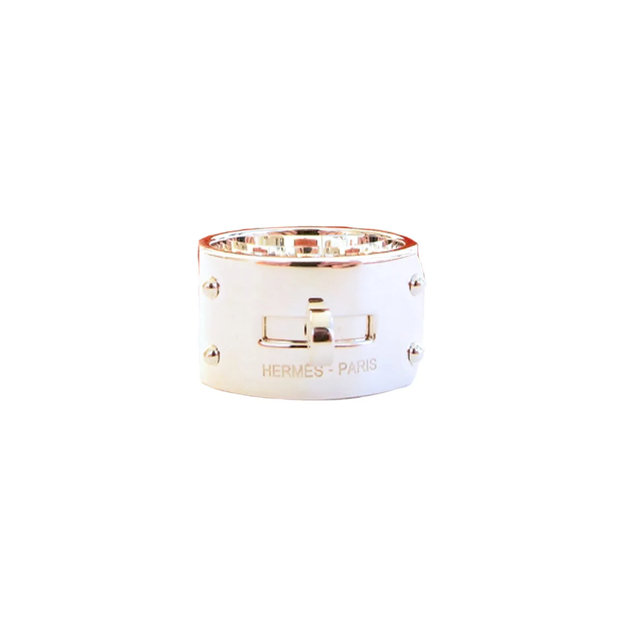 Hermes Ring Solid Silver Kelly Ring GM 54 or 7 Chic