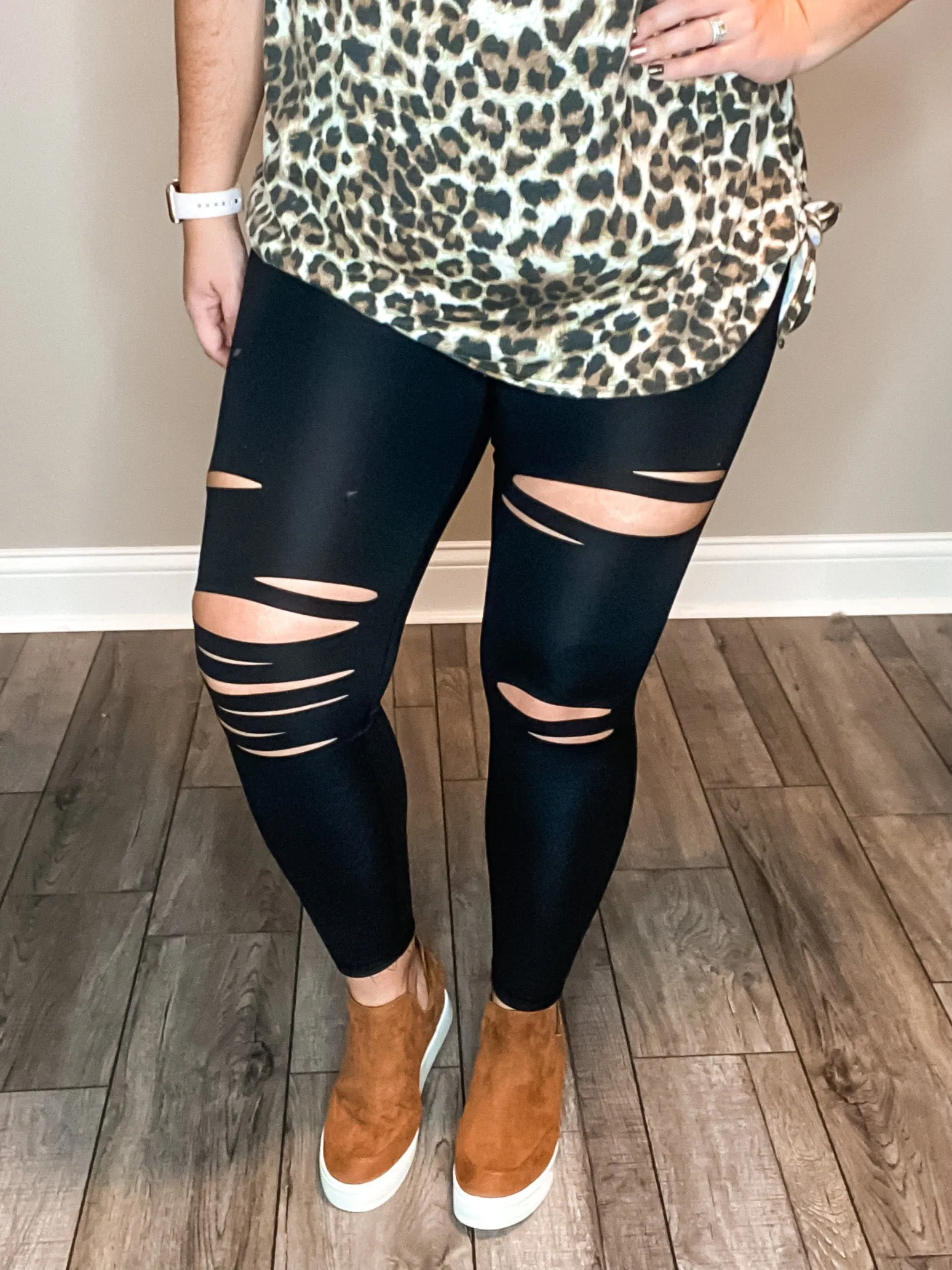 I'm on the Edge Leggings- Black Laser Cut
