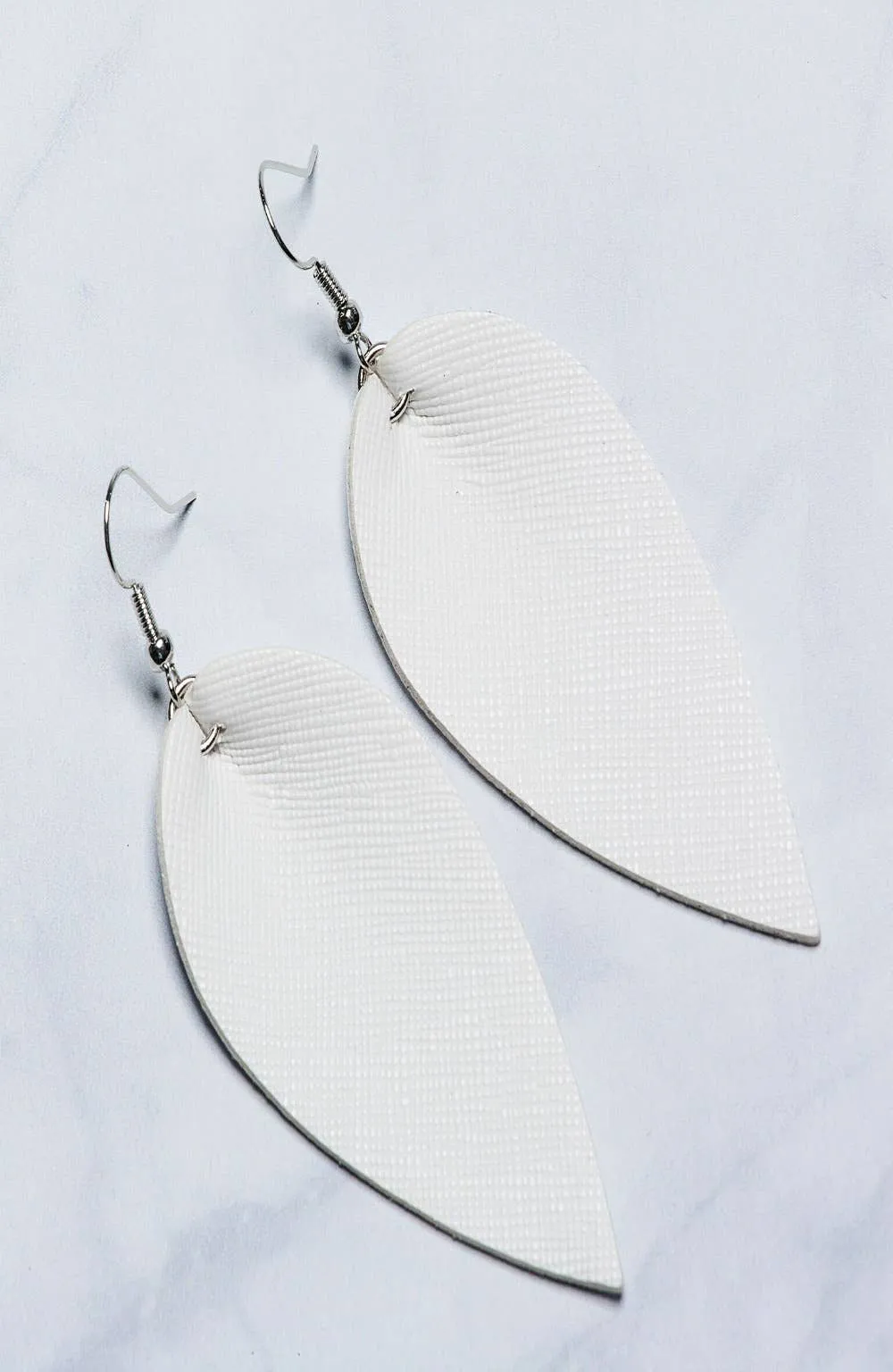 Joanna Drop Leaf Faux Vegan Leather Dangle Earrings