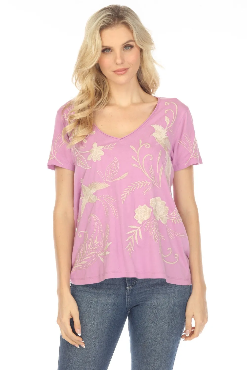 Johnny Was JWLA Frankie Embroidered Everyday Tee Chic J16323