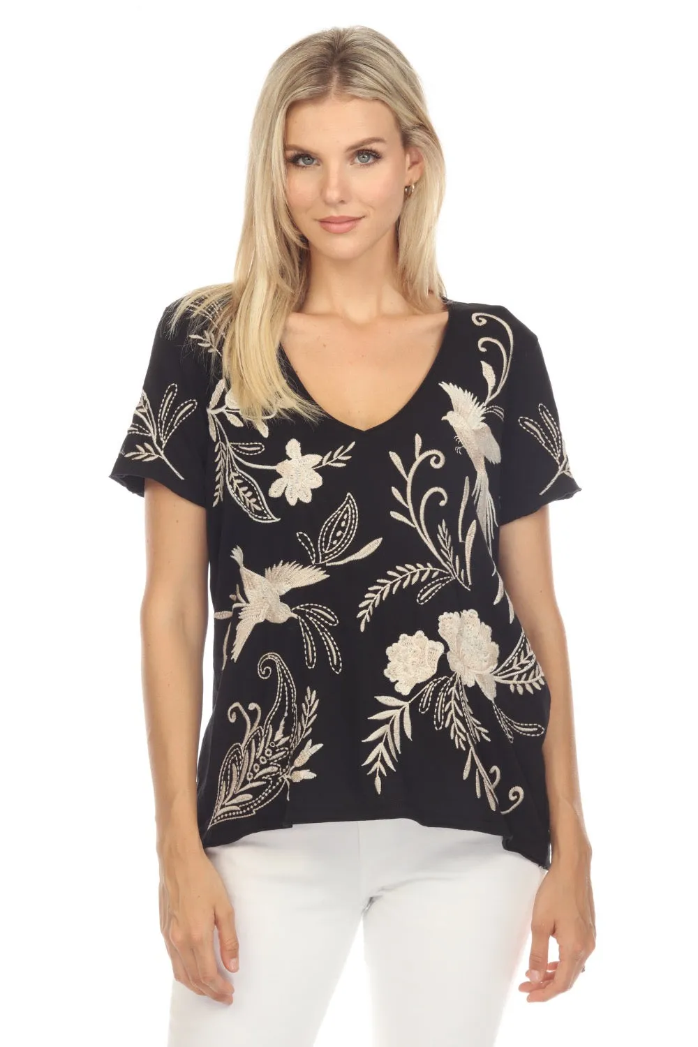 Johnny Was JWLA Frankie Embroidered Everyday Tee Chic J16323