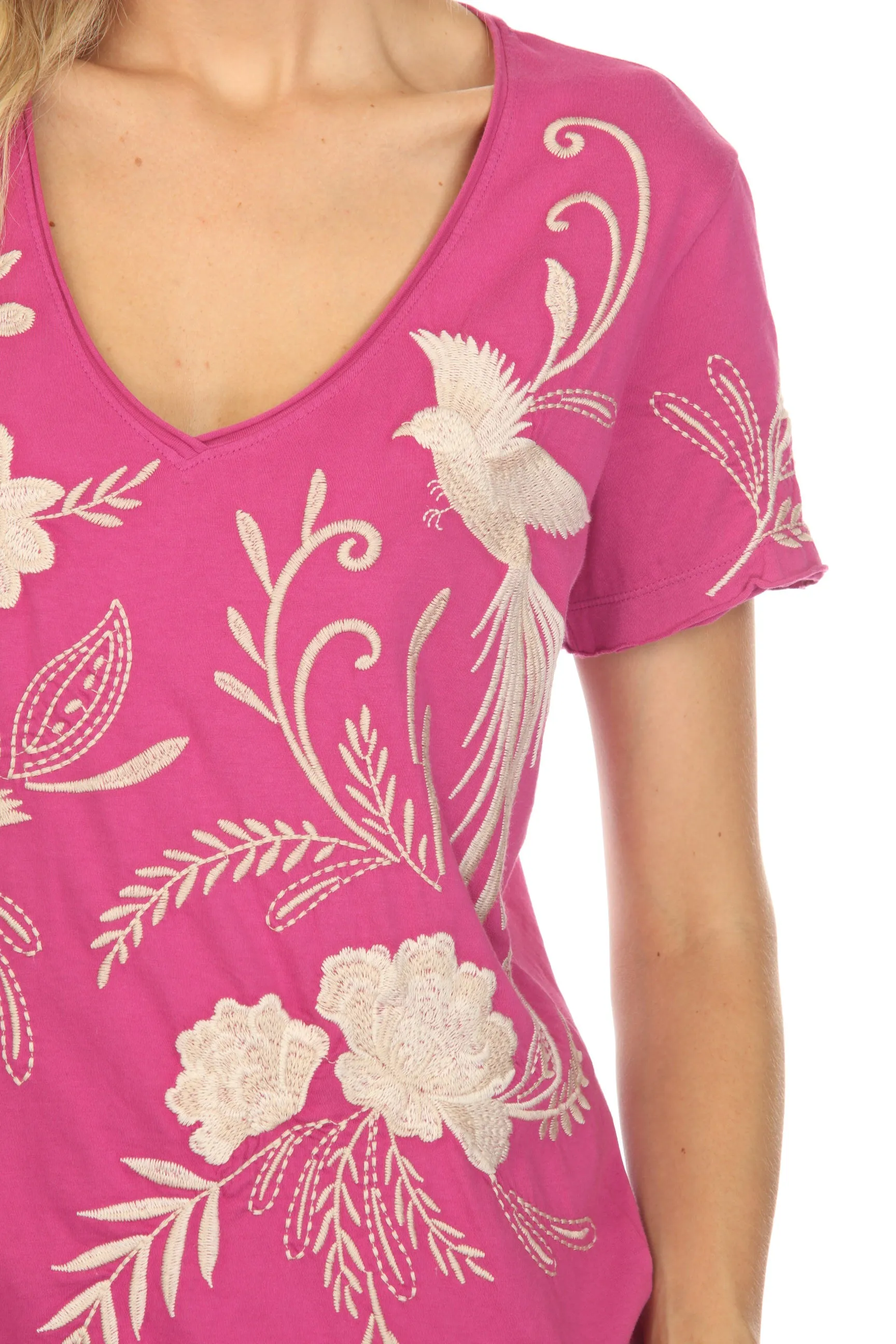 Johnny Was JWLA Frankie Embroidered Everyday Tee Chic J16323