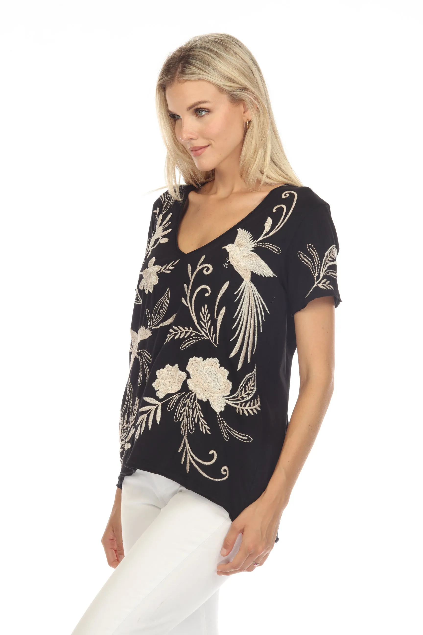 Johnny Was JWLA Frankie Embroidered Everyday Tee Chic J16323