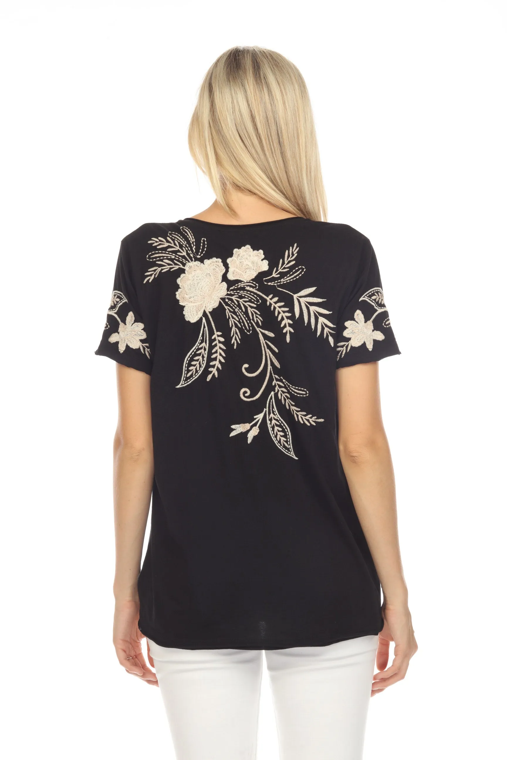 Johnny Was JWLA Frankie Embroidered Everyday Tee Chic J16323