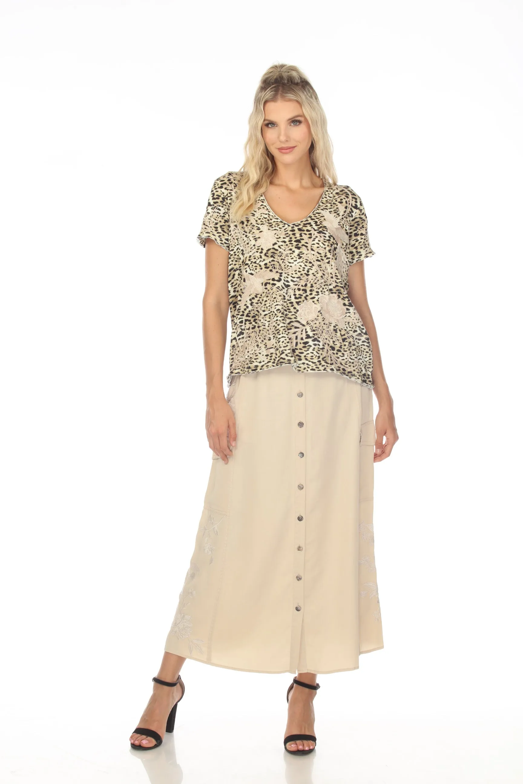 Johnny Was JWLA Frankie Embroidered Everyday Tee Chic J16323
