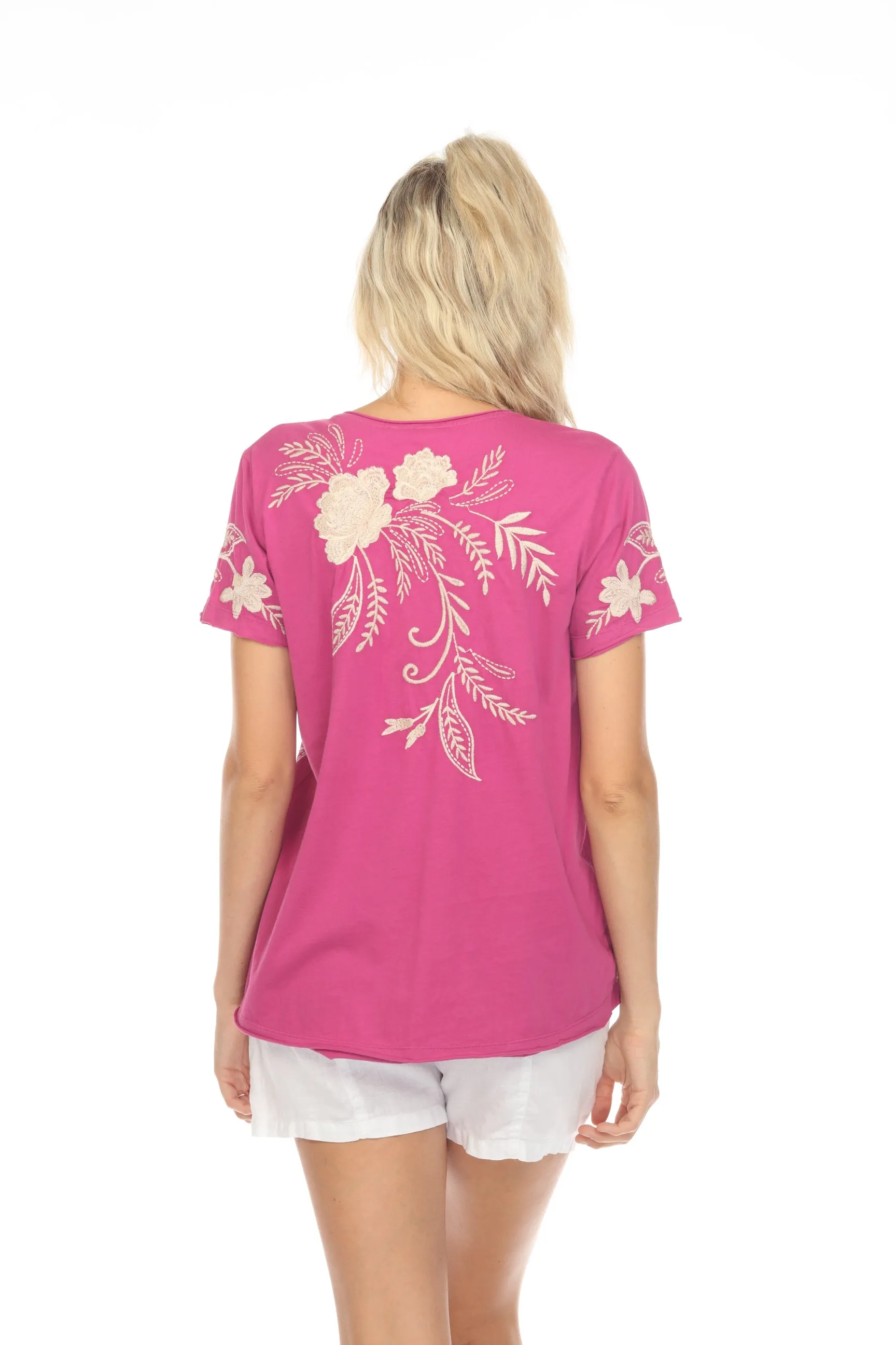 Johnny Was JWLA Frankie Embroidered Everyday Tee Chic J16323