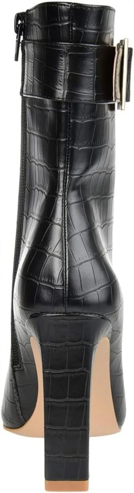 Journee Collection Elanie Tru Comfort Foam Zip Block Heel Booties Black 9.5M