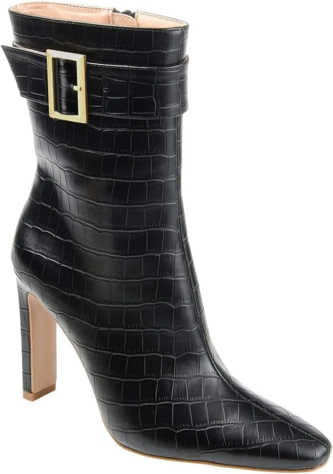 Journee Collection Elanie Tru Comfort Foam Zip Block Heel Booties Black 9.5M