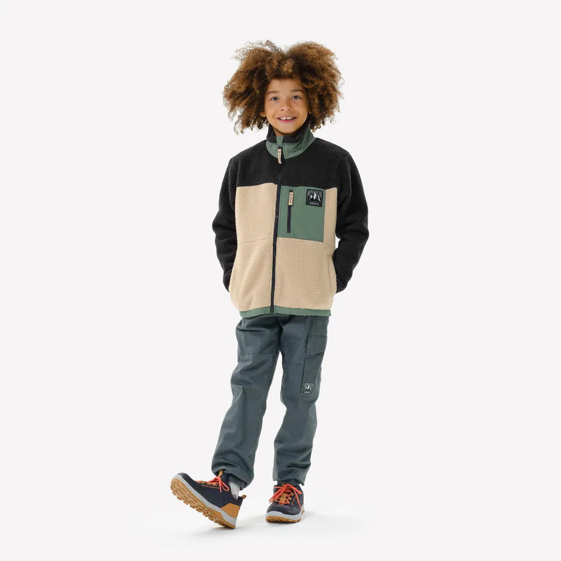 Kids’ Sherpa hiking jacket - MH500 blue - 7-15 years