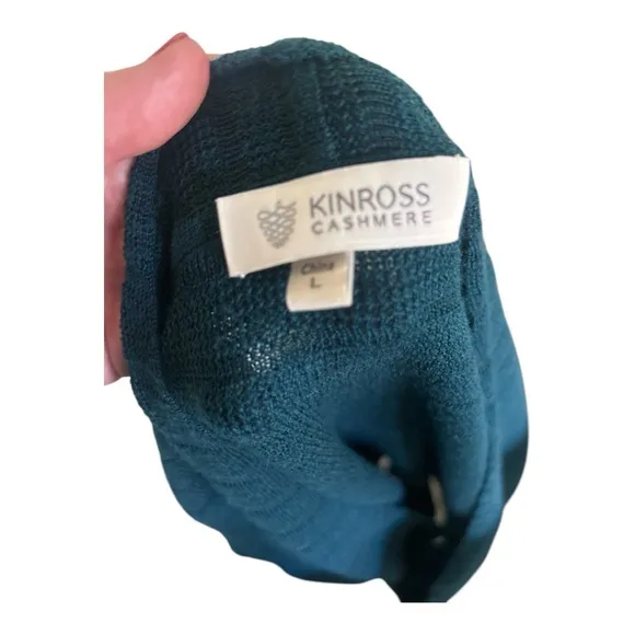 Kinross cozy cashmere sweater blue large