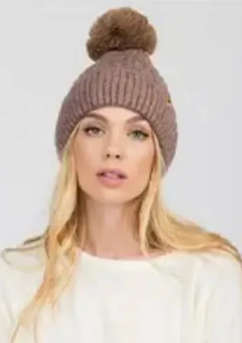 Knitted Fleece Lined Pom Pom Beanies