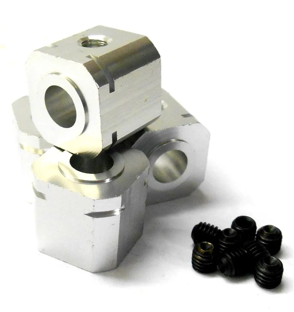 L159 1/5 Scale 17mm Drive Square Wheel Hub Aluminium Alloy Silver x 4