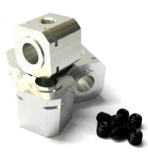 L159 1/5 Scale 17mm Drive Square Wheel Hub Aluminium Alloy Silver x 4