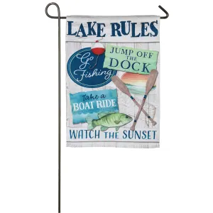Lake Rules Garden Suede Flag,14s8572