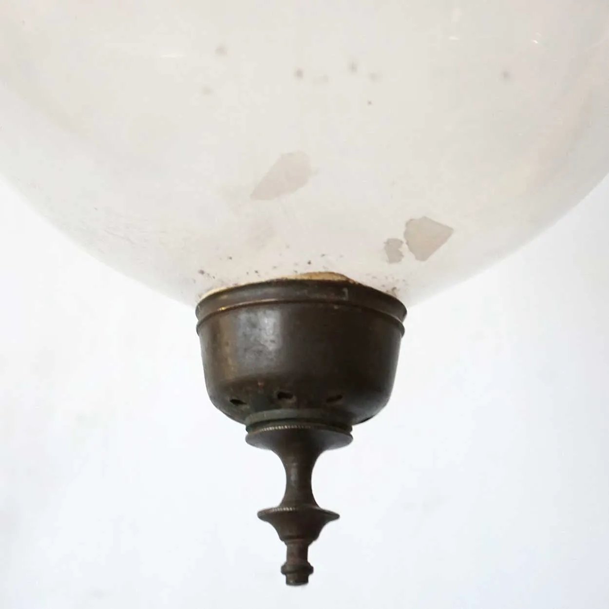 Large English Regency Style Glass Pendant Hall Lantern