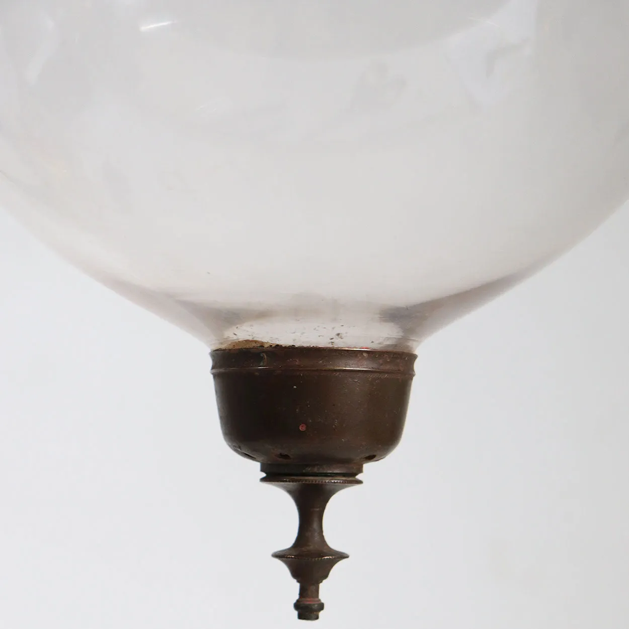 Large English Regency Style Glass Pendant Hall Lantern