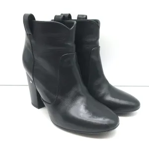 Laurence Dacade Pete Ankle Boots Black Leather Size 37.5 High Heel Booties