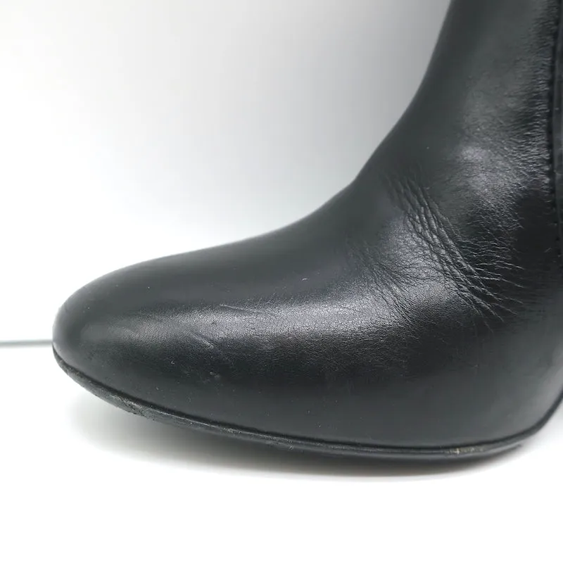 Laurence Dacade Pete Ankle Boots Black Leather Size 37.5 High Heel Booties