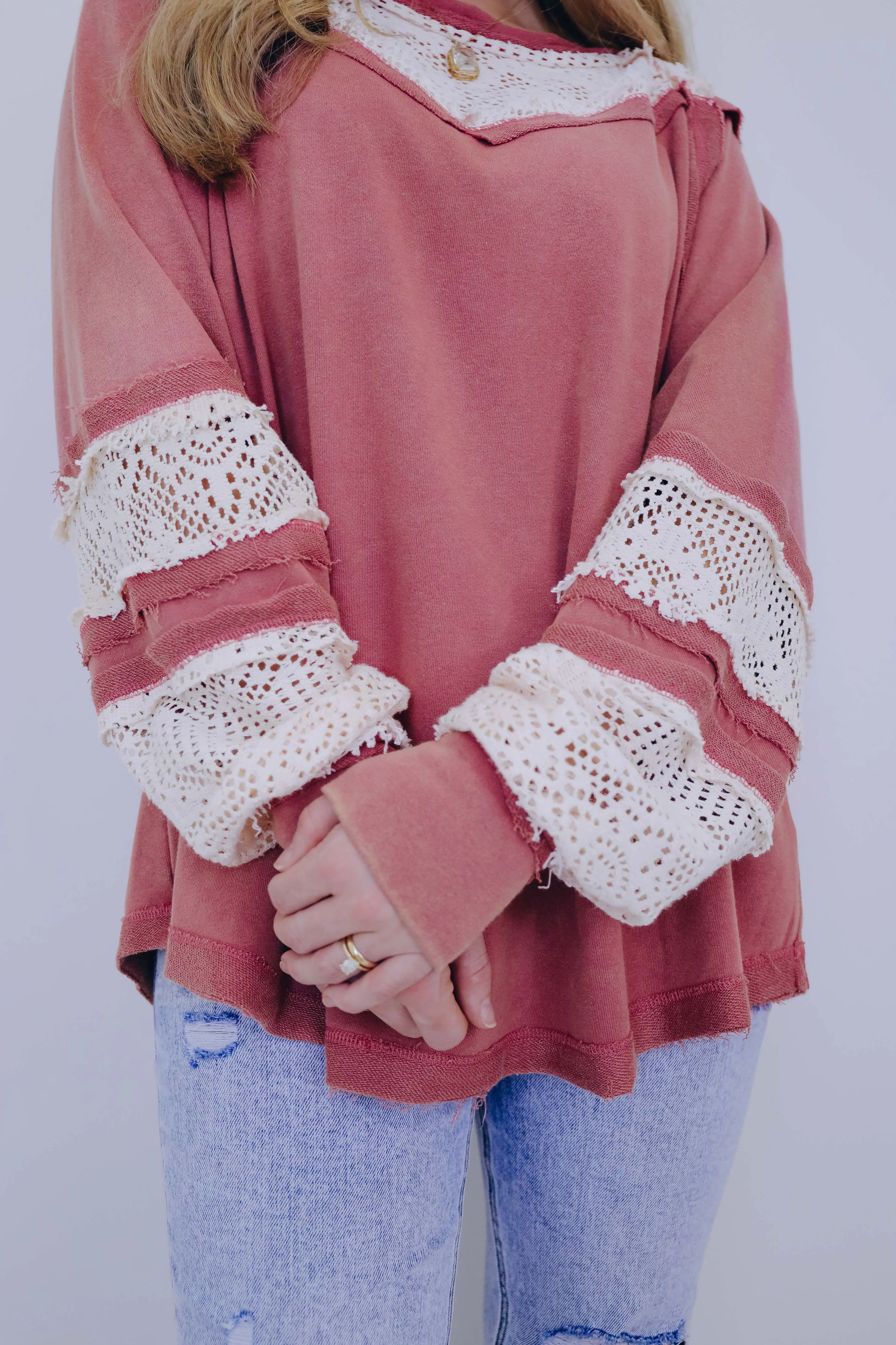 ***Leisurely Lace Pullover Top SAMPLE