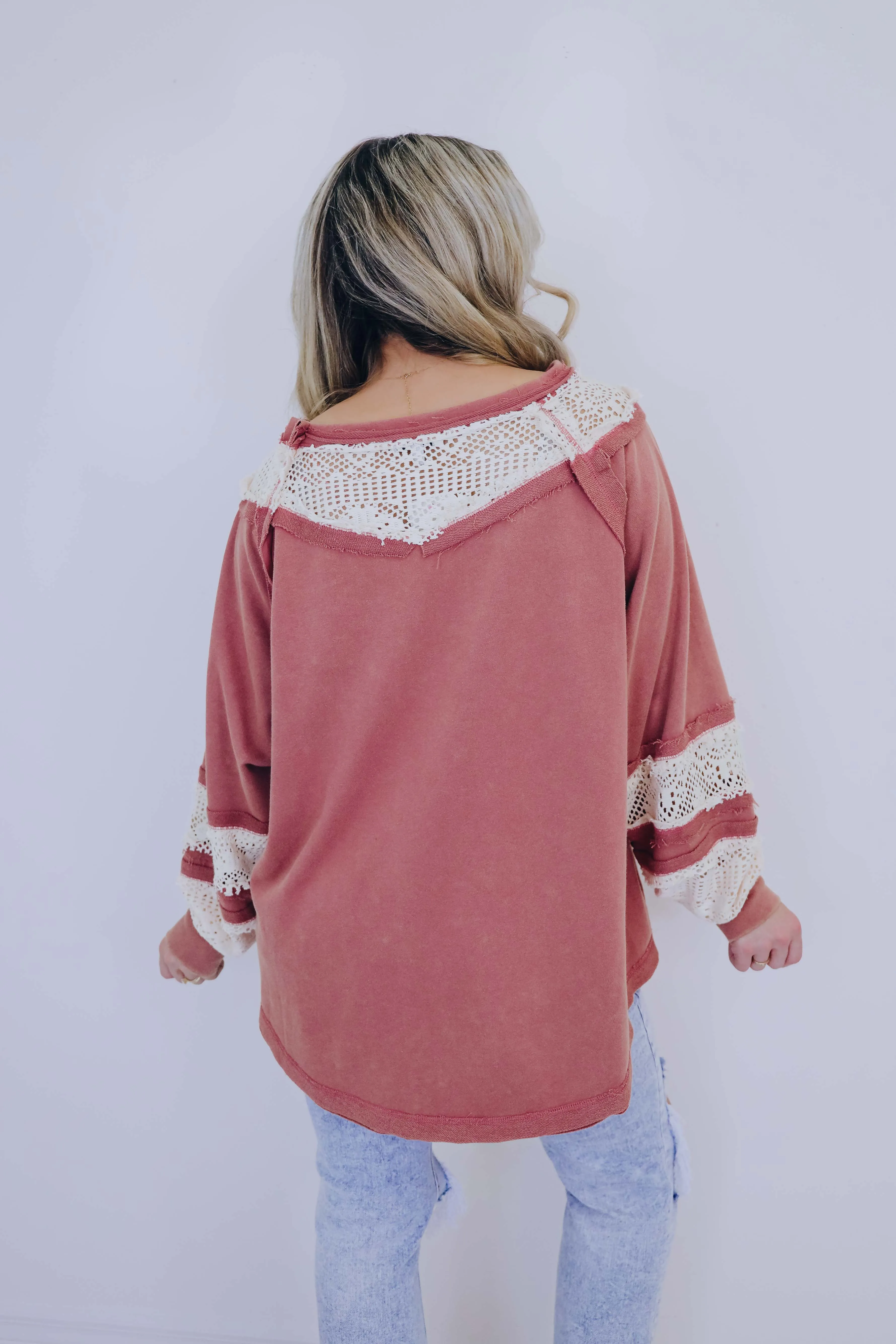 ***Leisurely Lace Pullover Top SAMPLE