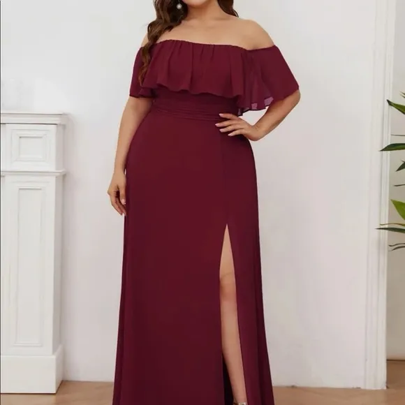 Long burgundy dress