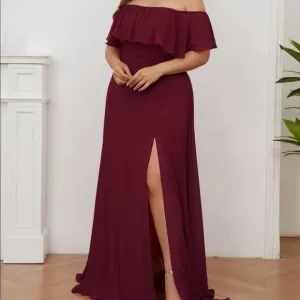 Long burgundy dress
