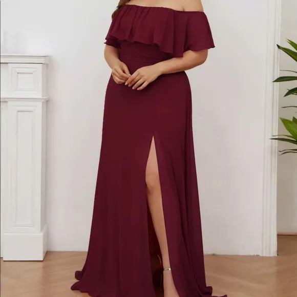 Long burgundy dress
