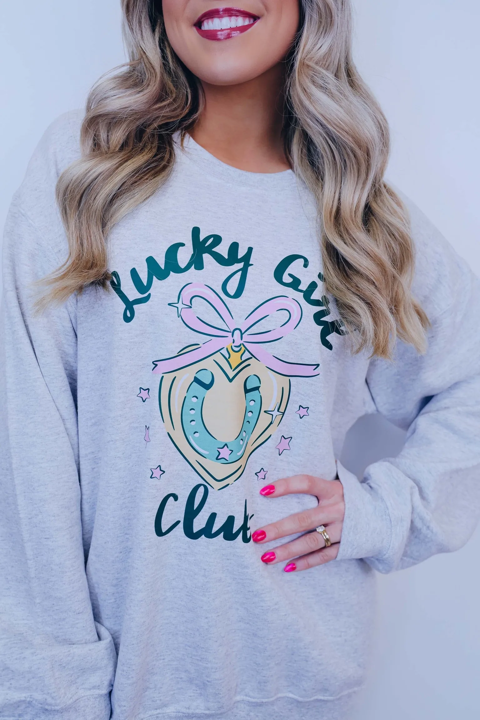Lucky Girl Club Graphic Sweatshirt - 5 Colors