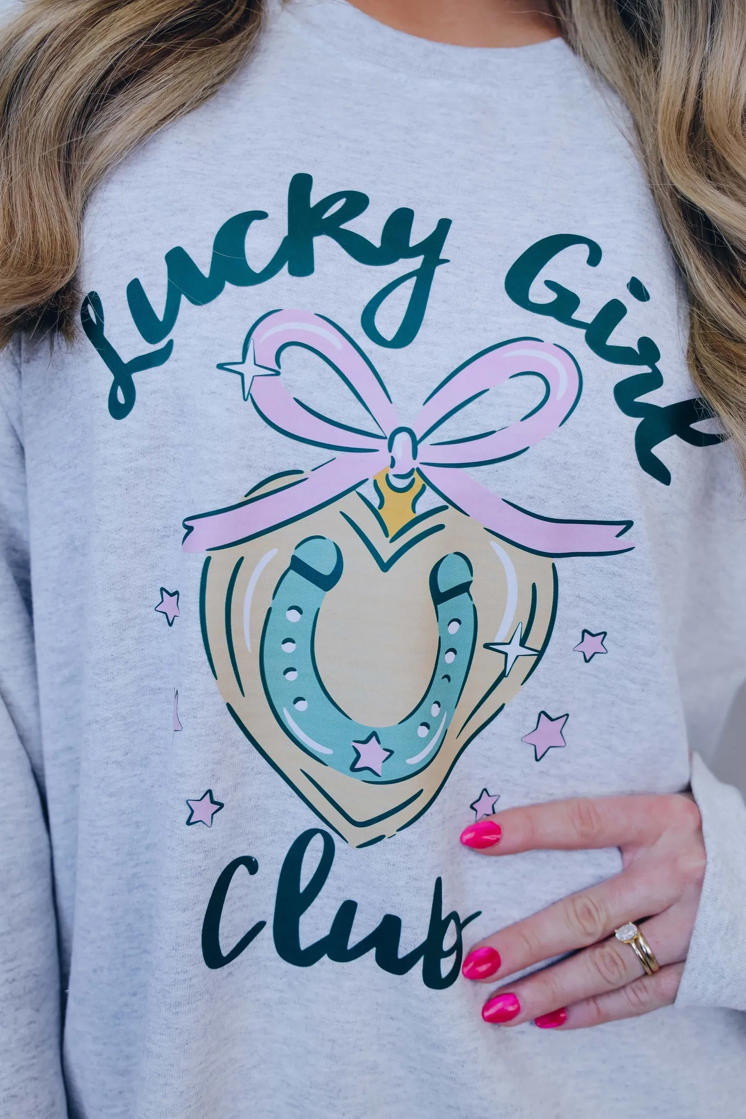 Lucky Girl Club Graphic Sweatshirt - 5 Colors