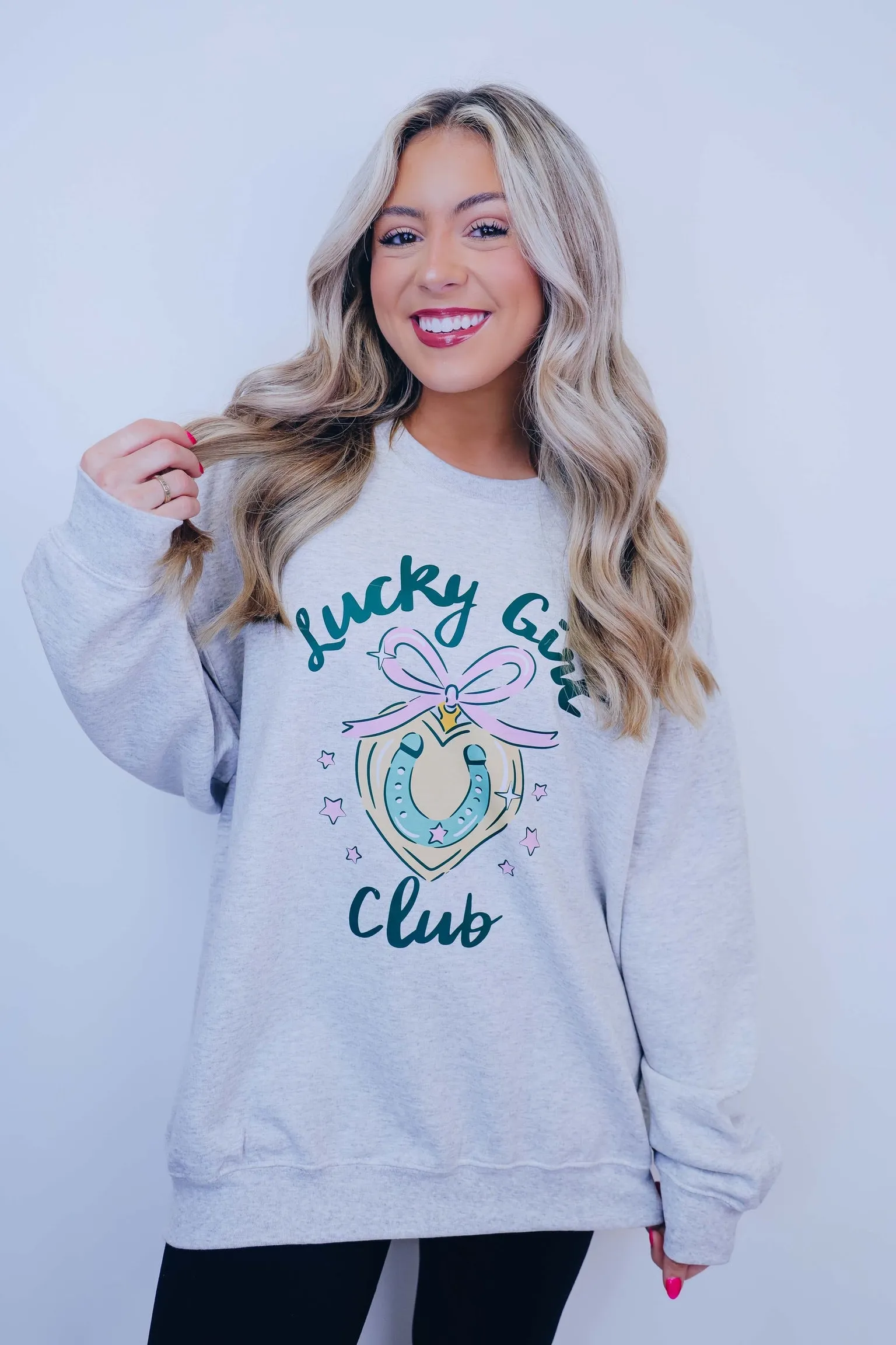 Lucky Girl Club Graphic Sweatshirt - 5 Colors