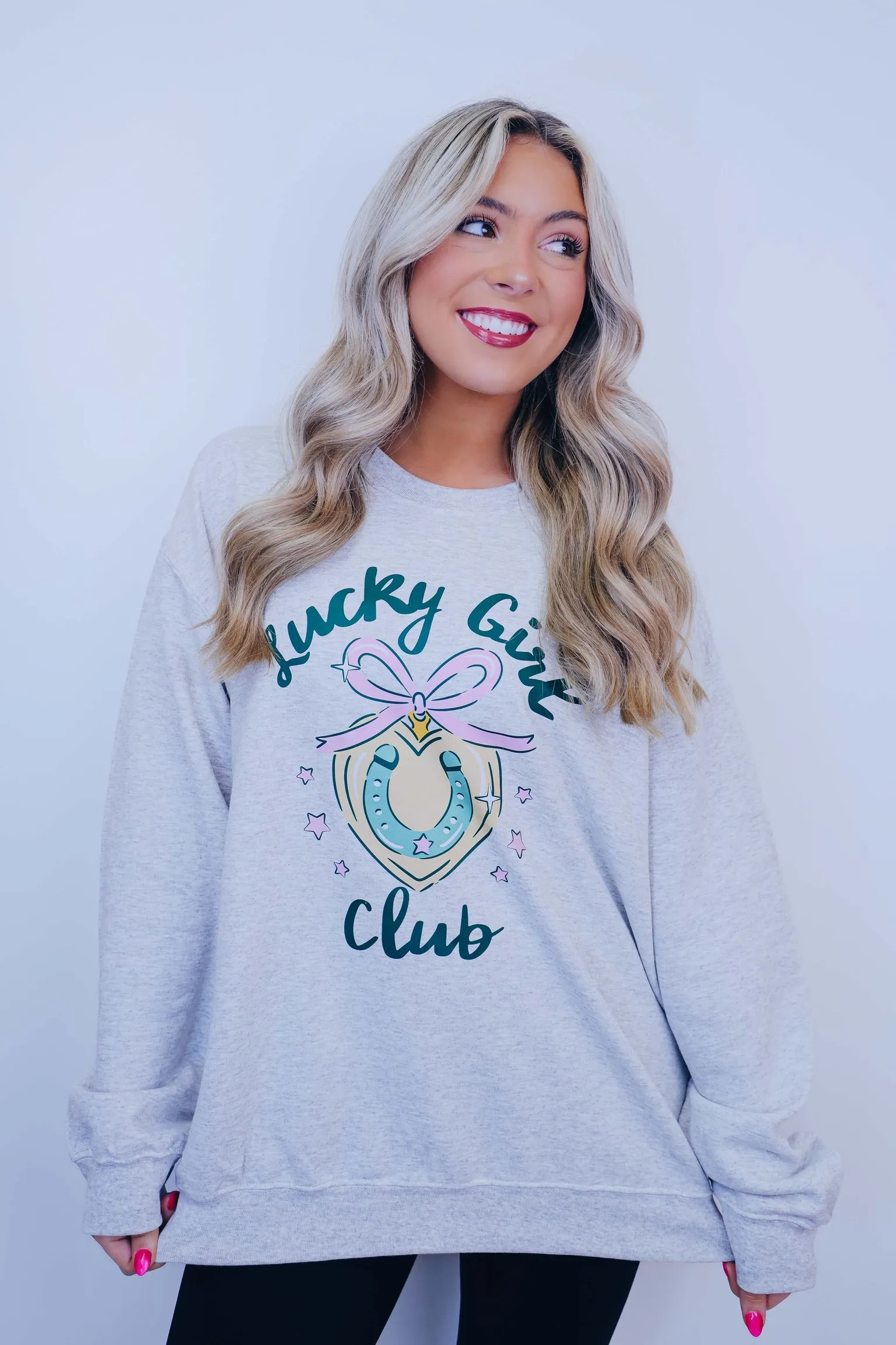 Lucky Girl Club Graphic Sweatshirt - 5 Colors