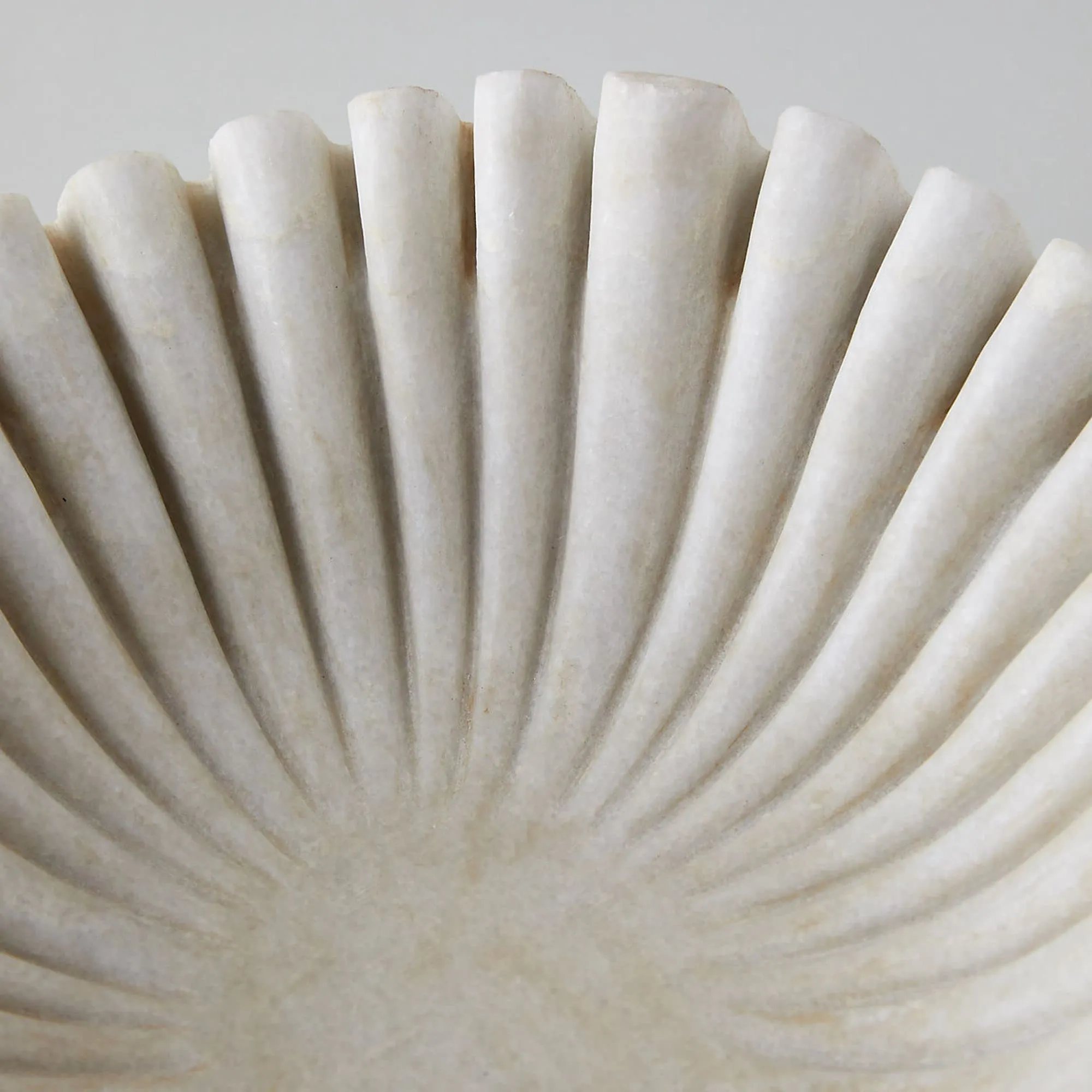 Marble Ruffled White Stone Bowl