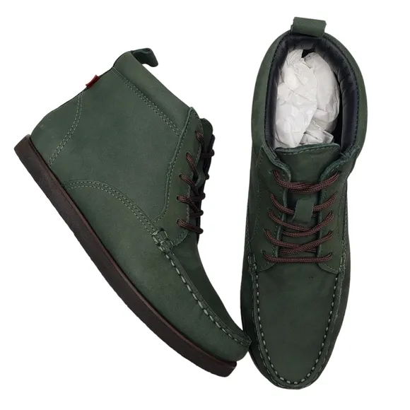 Marc Joseph | NIB Gramercy Forest Green Leather Preppy High Top Booties Boy's 3
