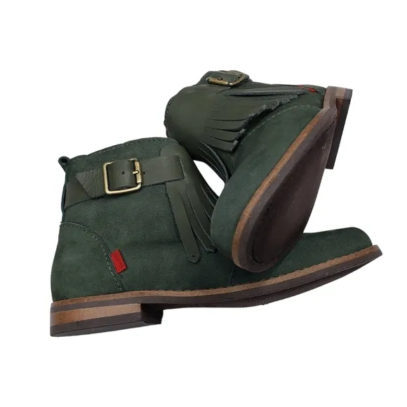 Marc Joseph | NIB Green Point Emerald Nubuck Fringe Leather Ankle Booties 11.5
