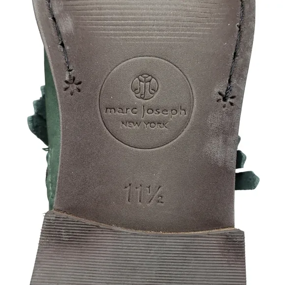 Marc Joseph | NIB Green Point Emerald Nubuck Fringe Leather Ankle Booties 11.5
