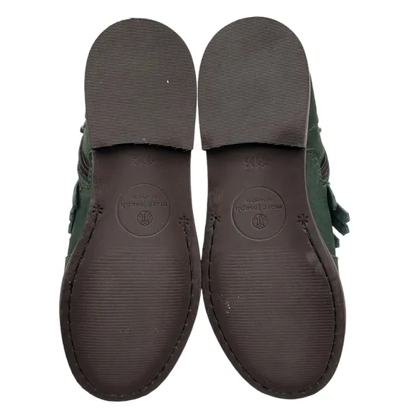 Marc Joseph | NIB Green Point Emerald Nubuck Fringe Leather Ankle Booties 11.5