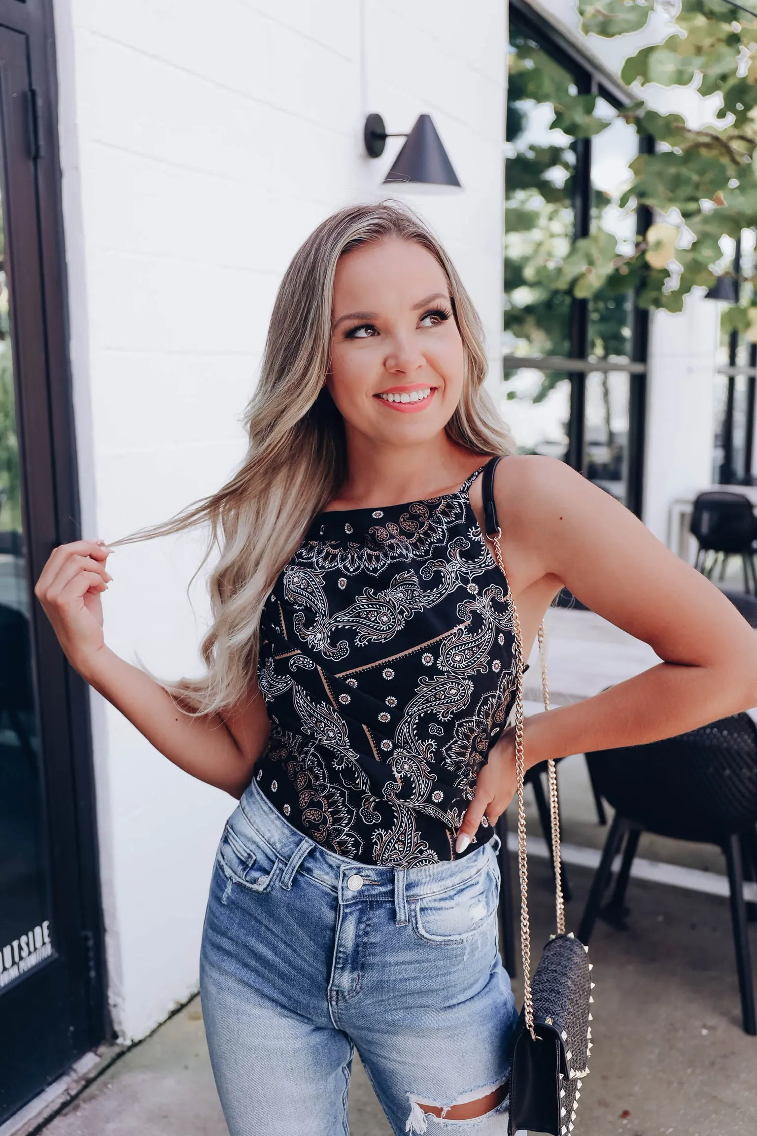 Marissa Bandana Cami Top - Black