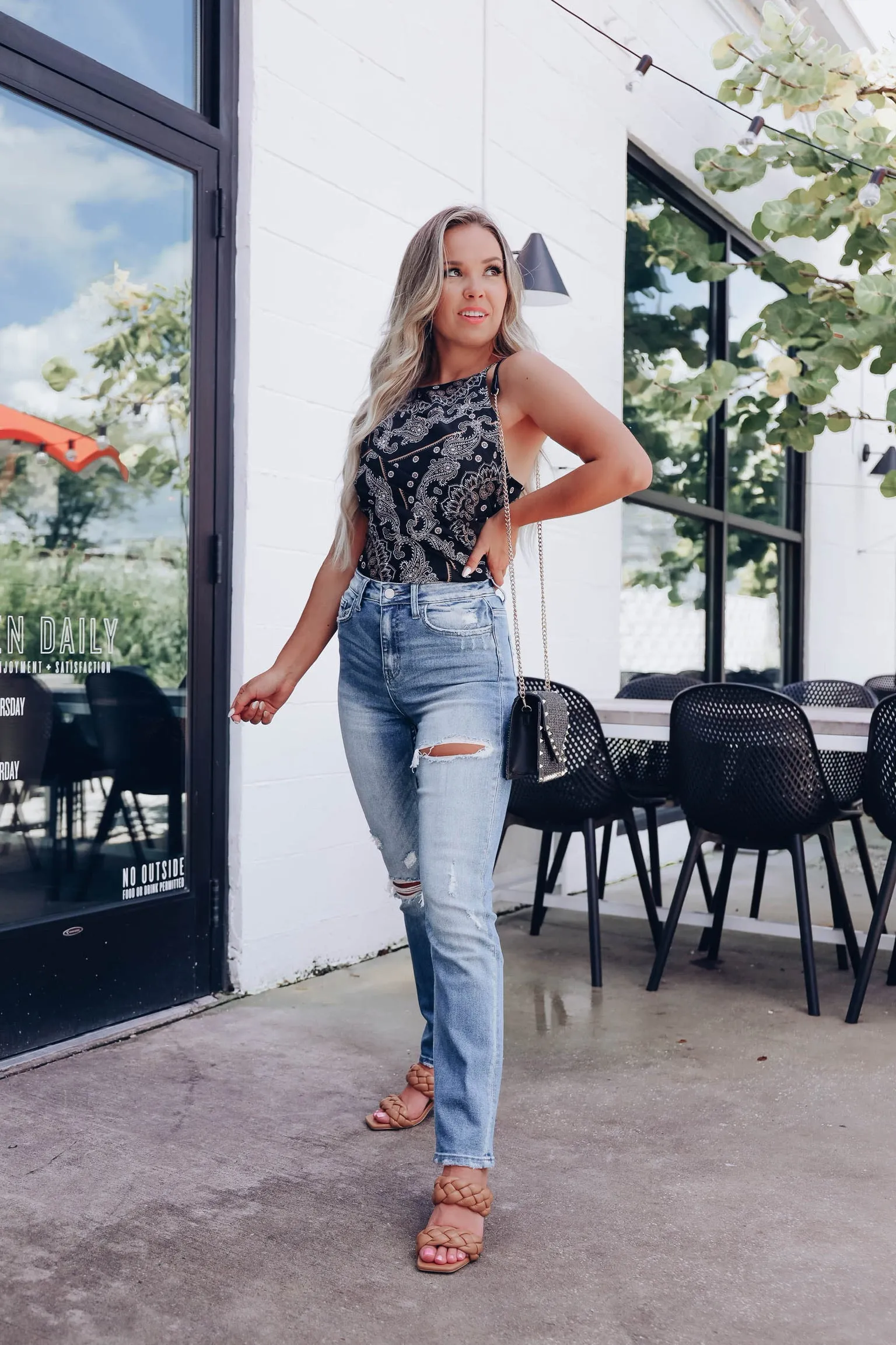 Marissa Bandana Cami Top - Black