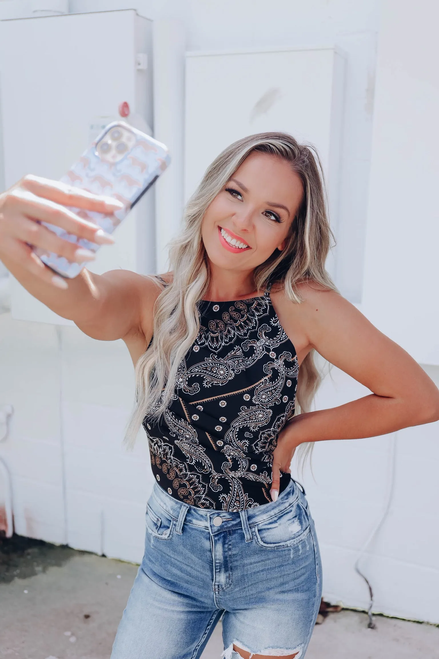 Marissa Bandana Cami Top - Black