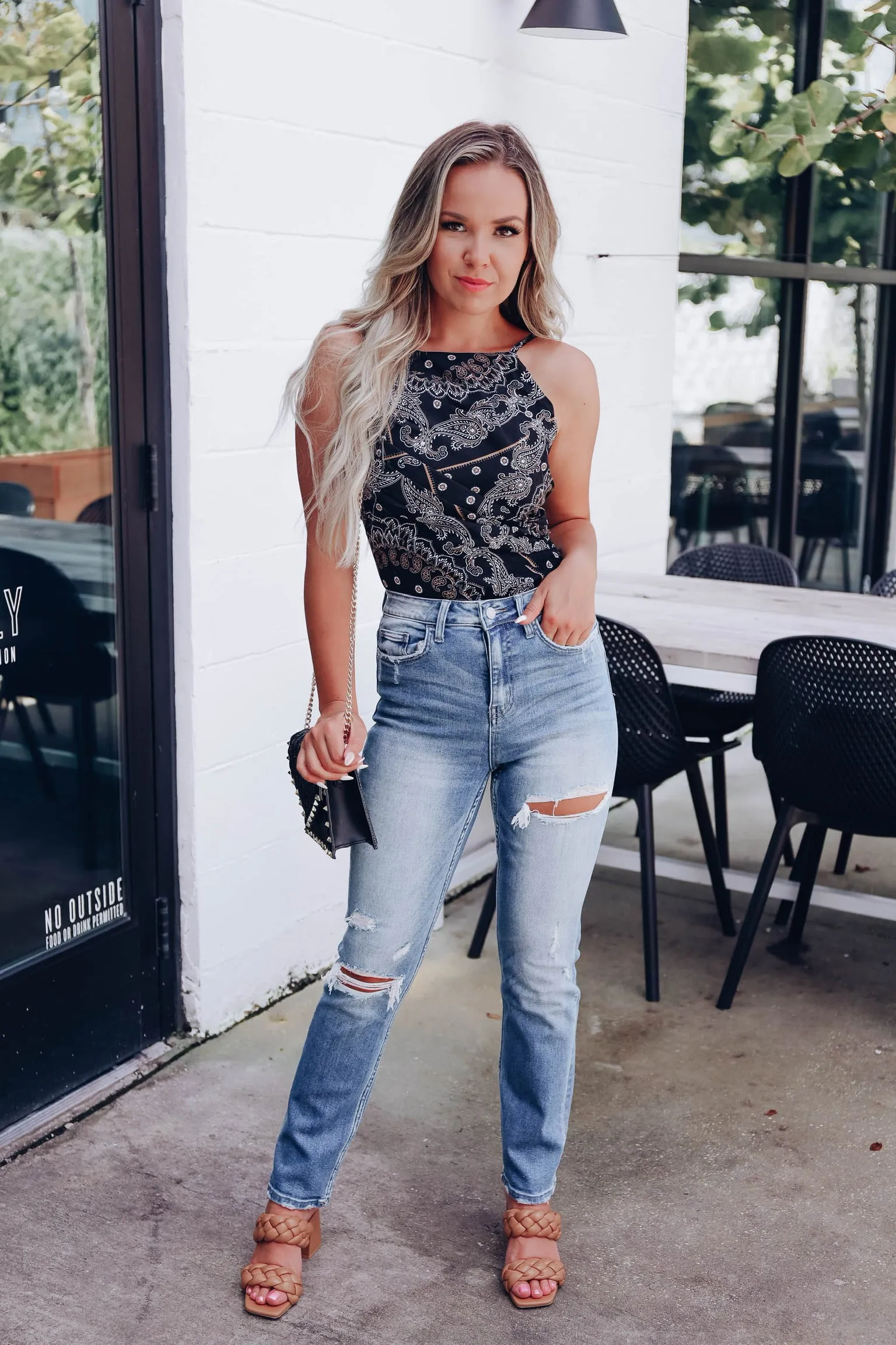 Marissa Bandana Cami Top - Black