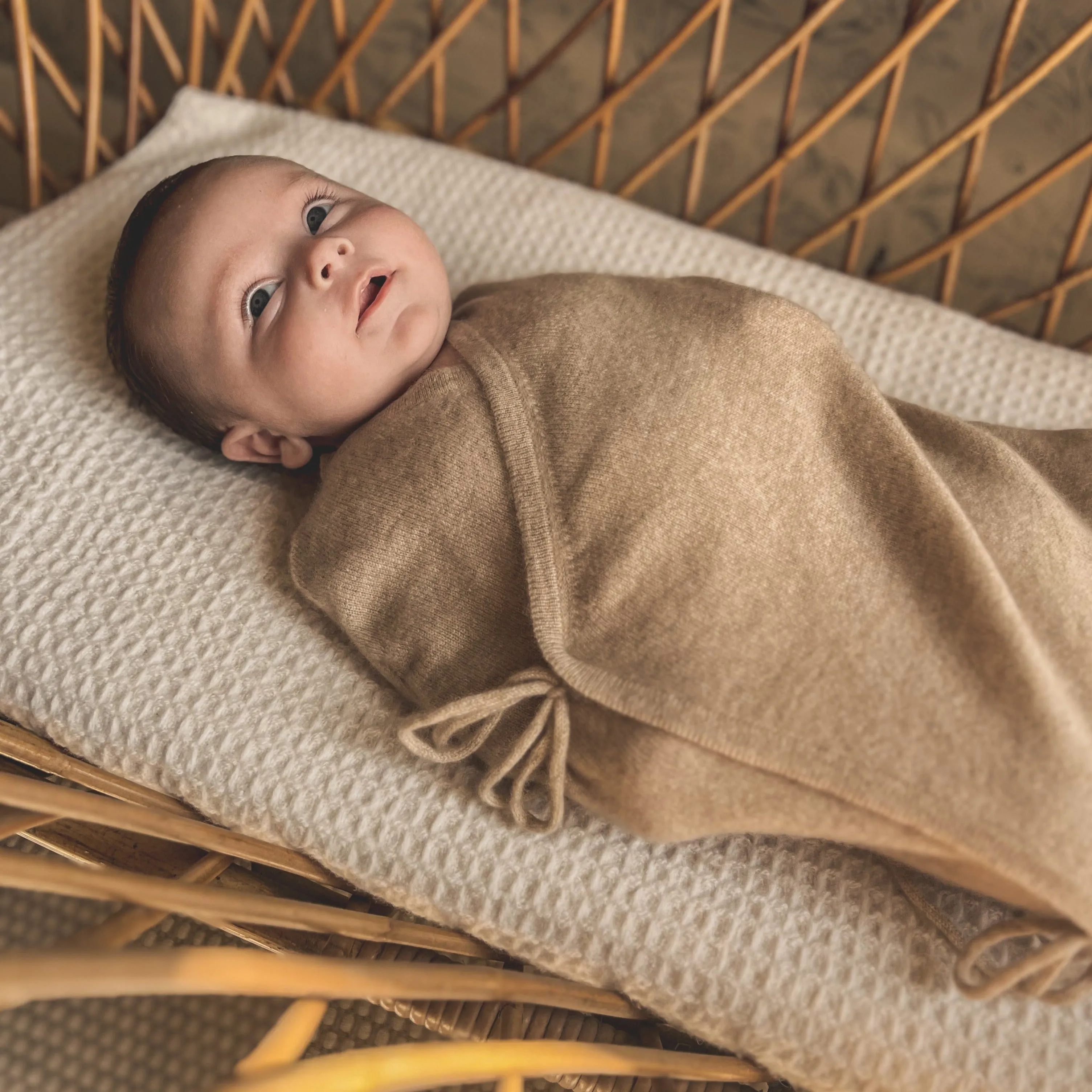 Maxim Premium Cashmere Baby Swaddle (Beige)